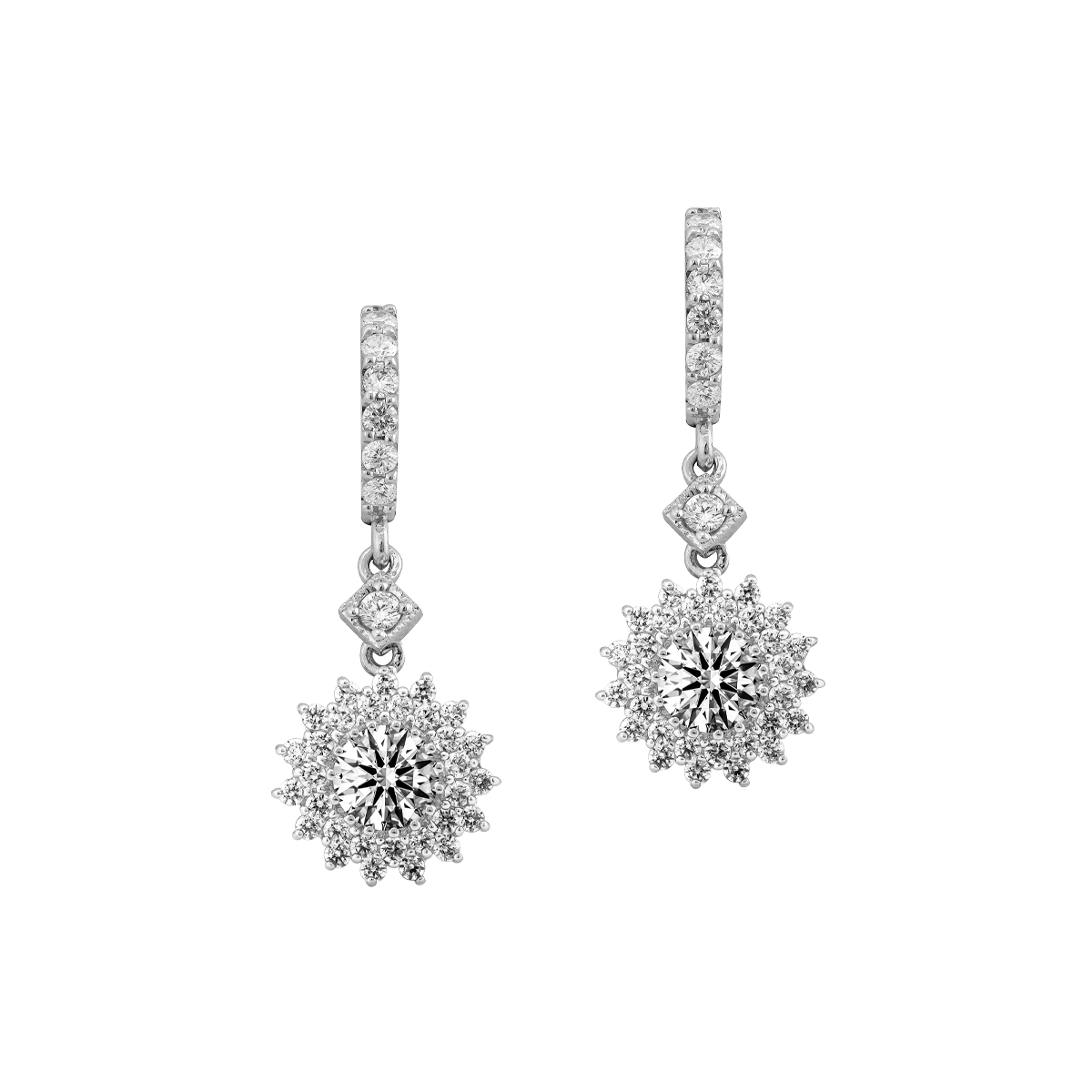 Hoa tai đính đá CZ vàng 14K Tredway N 5C GVER0080302