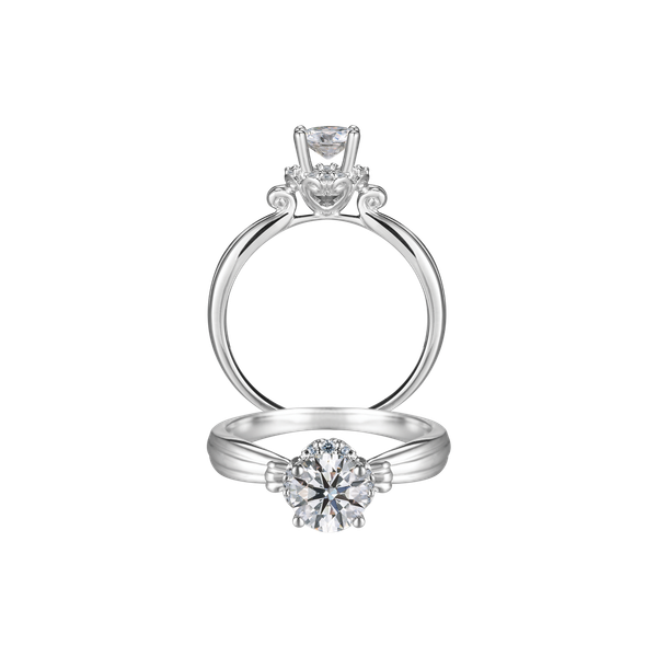 Ổ nhẫn nữ kim cương tấm vàng 14K Wisdom 5C