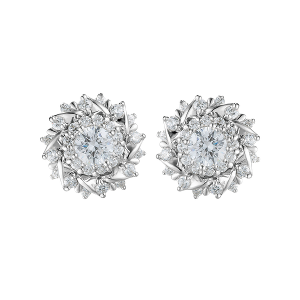 Hoa tai kim cương tấm vàng 14K Imposing N 3C