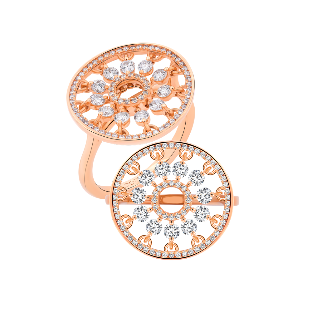 Nhẫn nữ kim cương viên vàng 18K Jena A032 TD