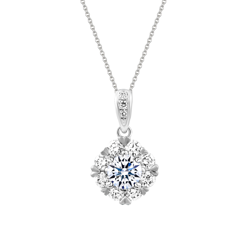 Mặt kim cương 8 Hearts & Arrows vàng 14K Jaminary H&A 2C