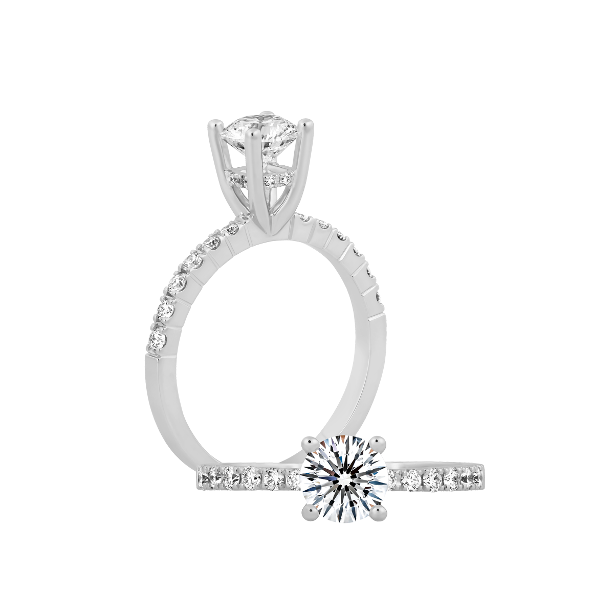 Nhẫn nữ kim cương viên vàng 14K Gratian GIA 3C