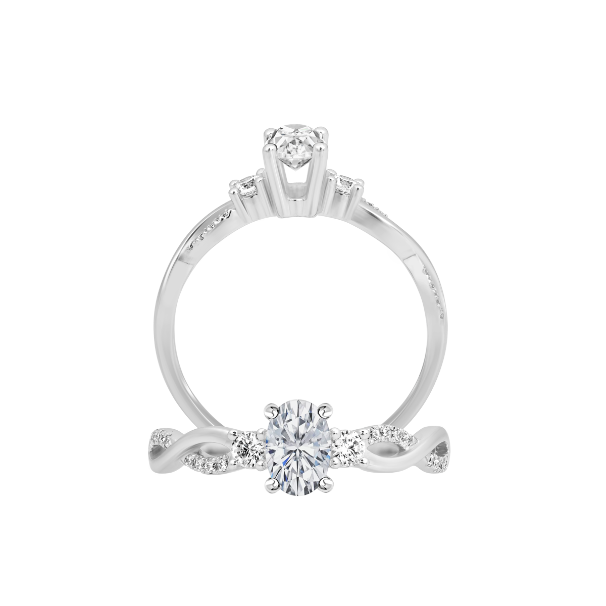 Nhẫn nữ đính đá CZ vàng 18K Zemoring OV