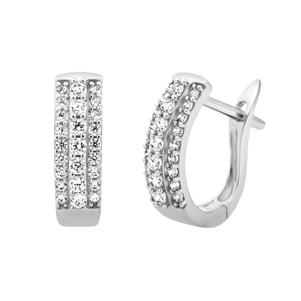Hoa tai kim cương viên vàng 14K Certify
