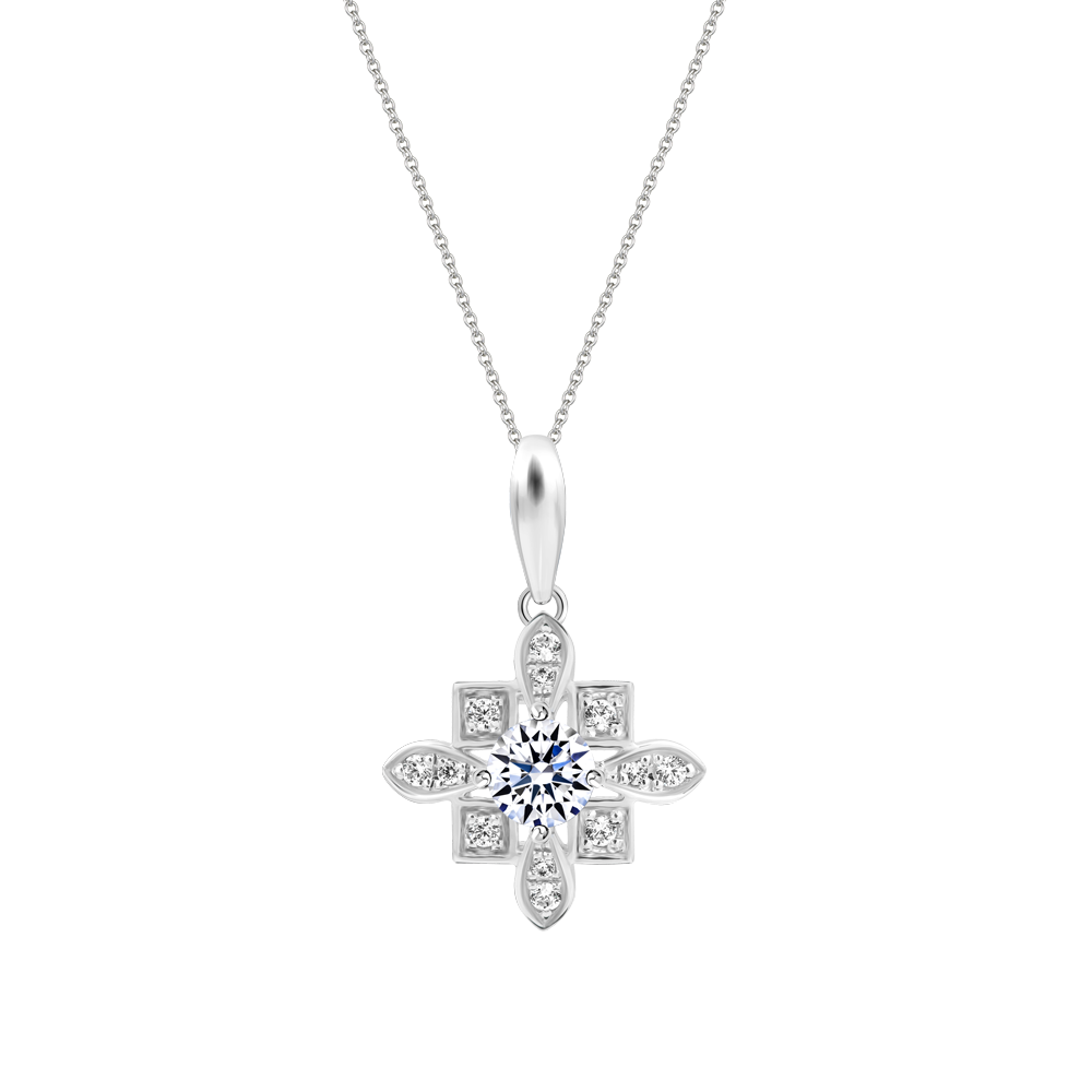 Mặt đính đá CZ vàng 14K Artistic 2C