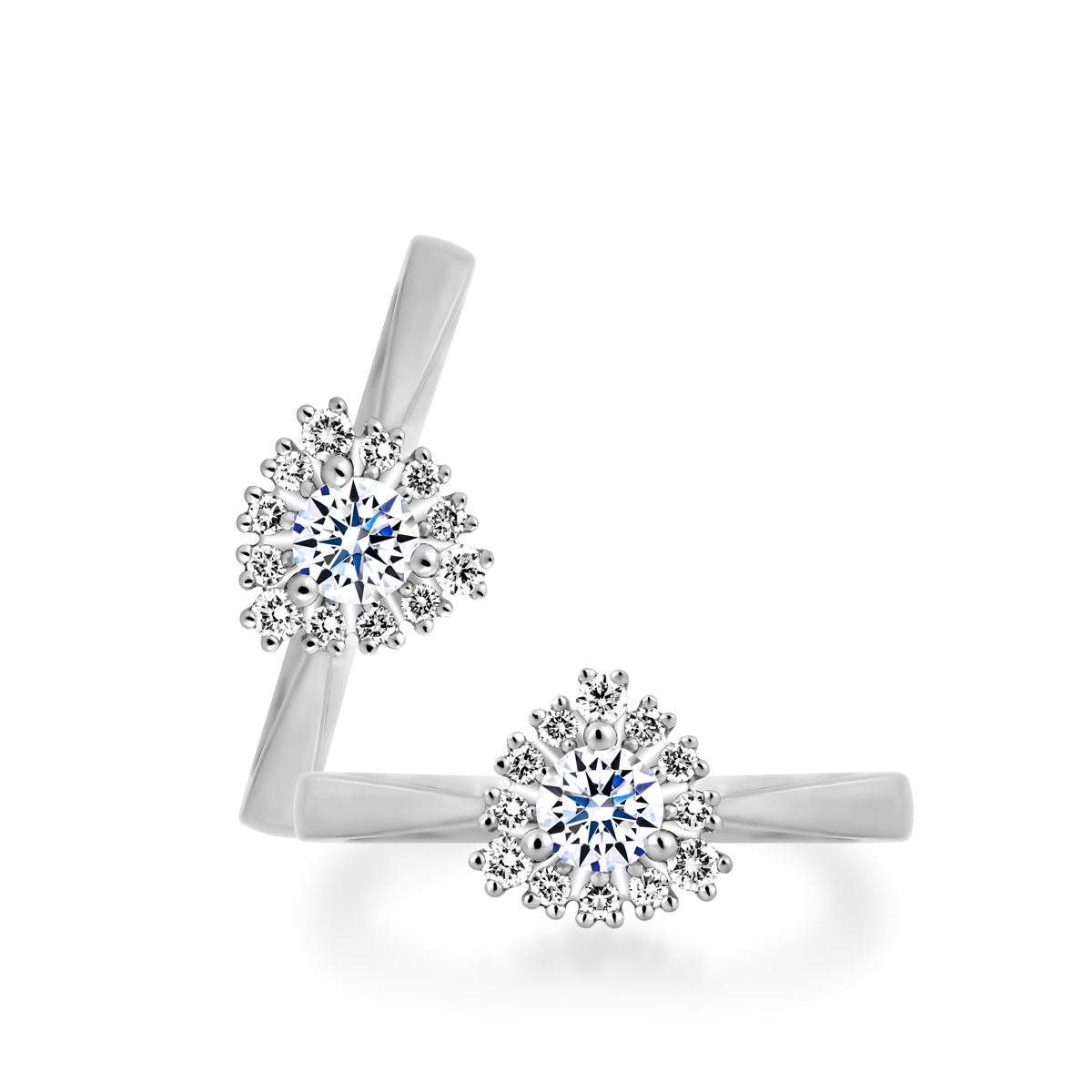Nhẫn nữ kim cương 8 Hearts & Arrows vàng 14K Edeline N H&A 2C