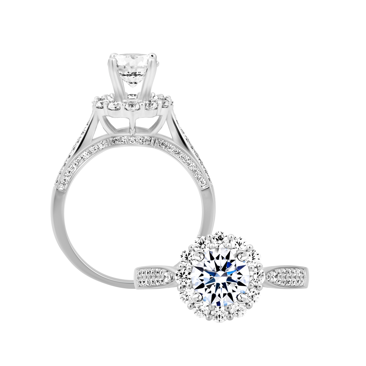 Nhẫn nữ kim cương tấm vàng 18K Besim N 1CT