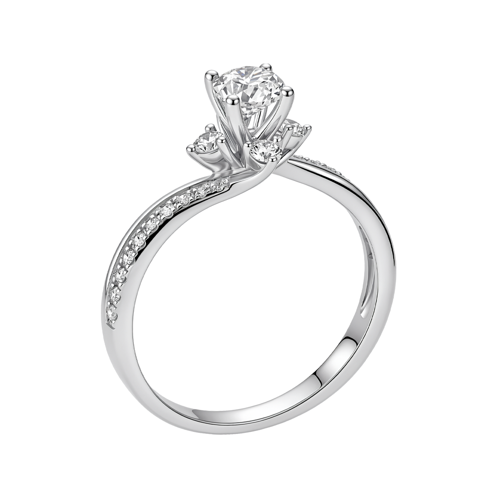 Ổ nhẫn nữ kim cương tấm vàng 14K Culture 3C