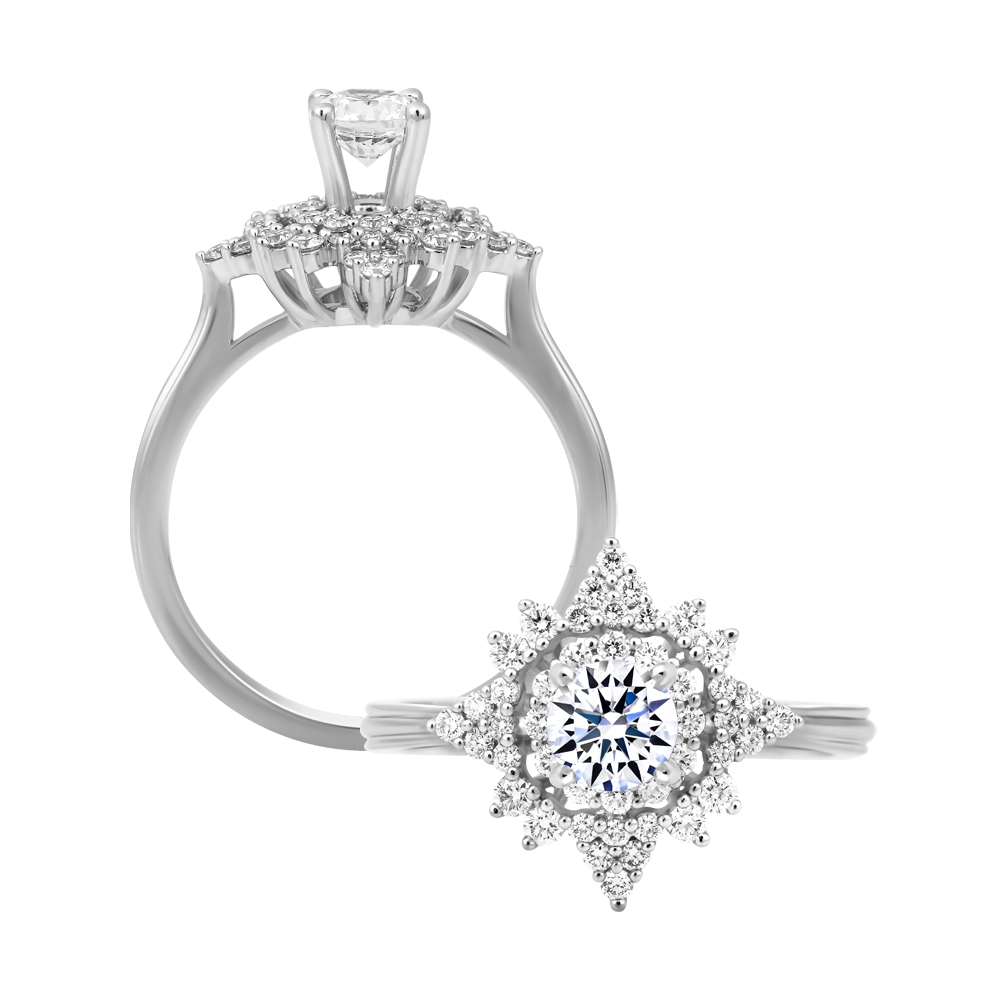 Nhẫn nữ kim cương tấm vàng 14K Fervency 5C