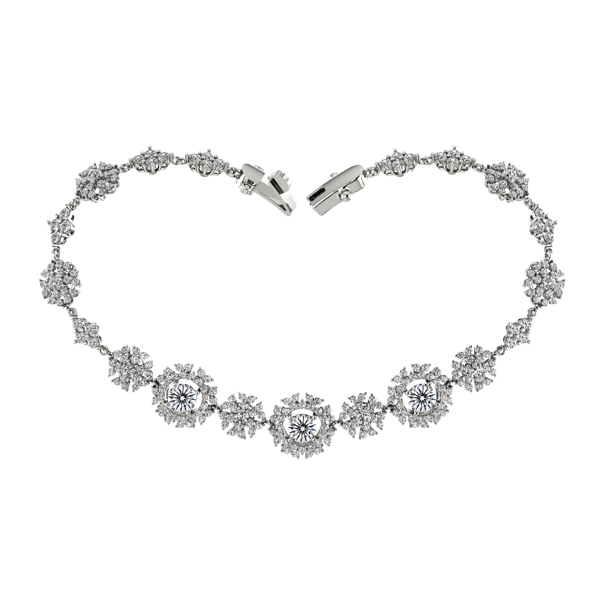 Lắc đính đá CZ vàng 14K Begonia V2 2C