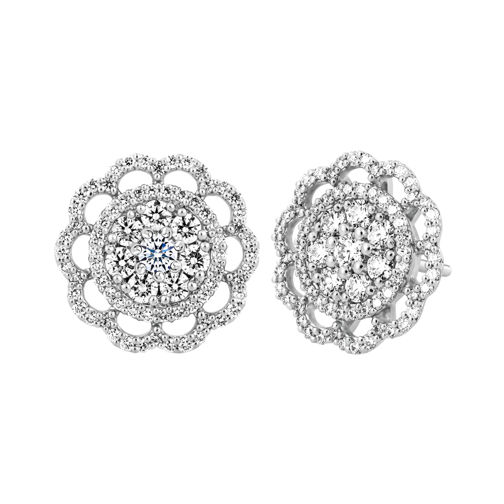 Hoa tai kim cương vàng 14K Sunflower 5p