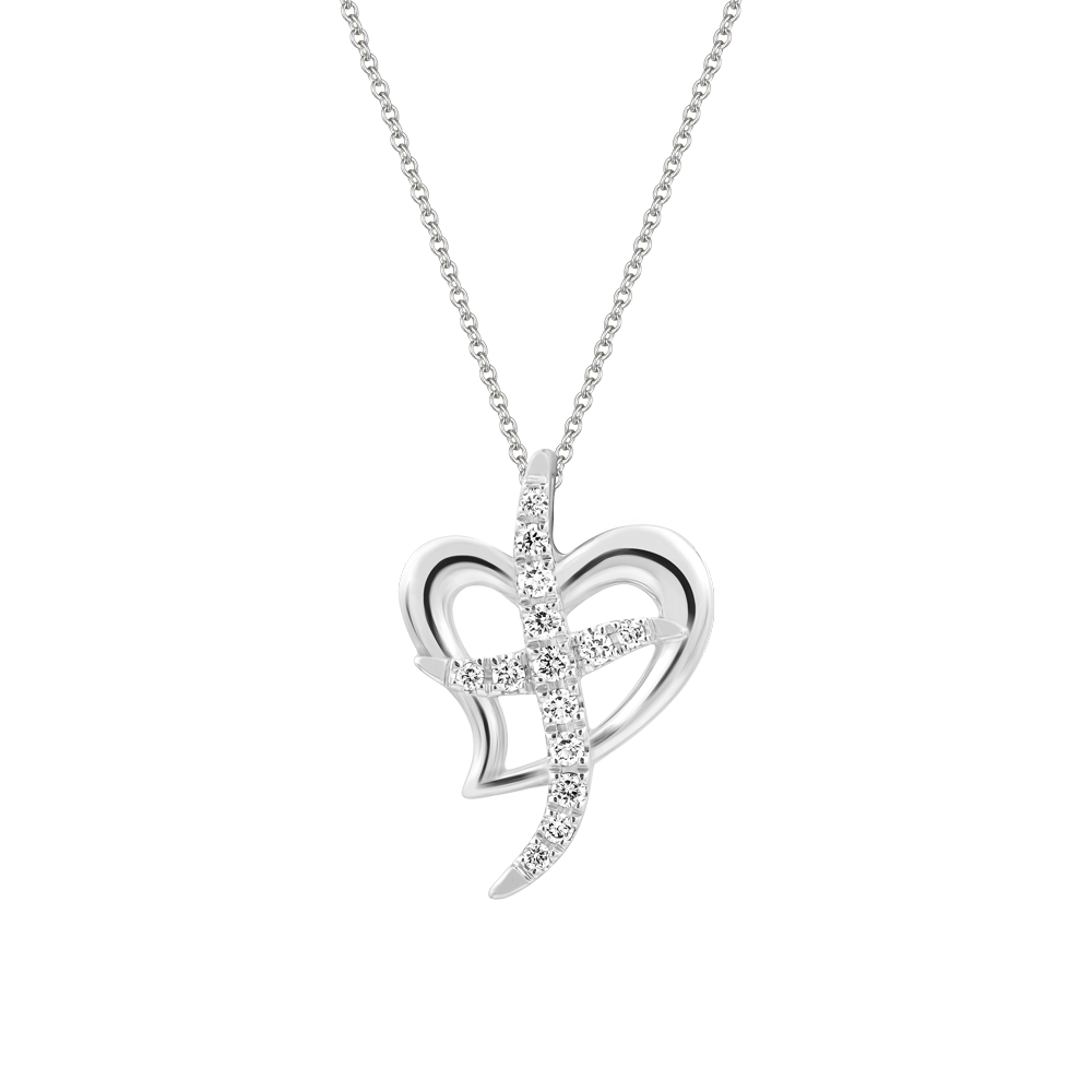 Mặt kim cương viên vàng 14K Angel heart N