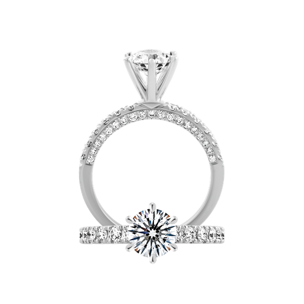 Ổ nhẫn nữ kim cương tấm vàng 14K Ganish 1CT