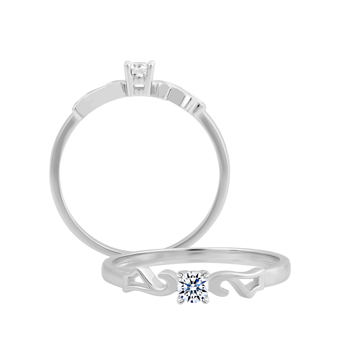 Nhẫn nữ kim cương vàng 14K Integrate 10p