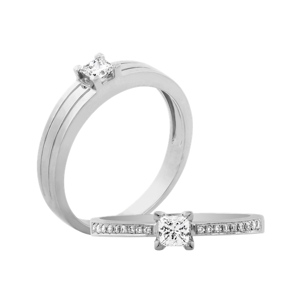 Nhẫn cưới nam kim cương viên vàng 14K Shining PR1C M