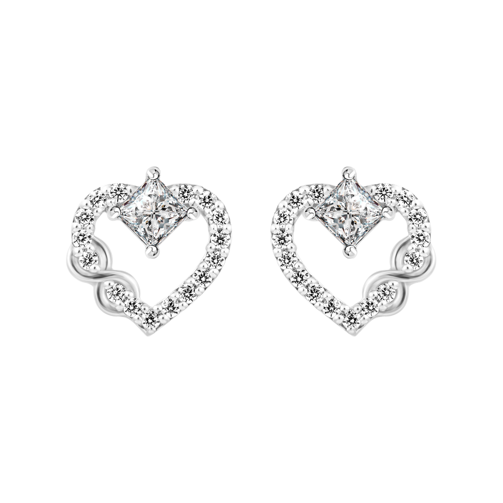 Hoa tai đính đá CZ vàng 14K Comprite V2