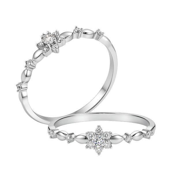 Nhẫn nữ kim cương viên vàng 14K Deligence TD
