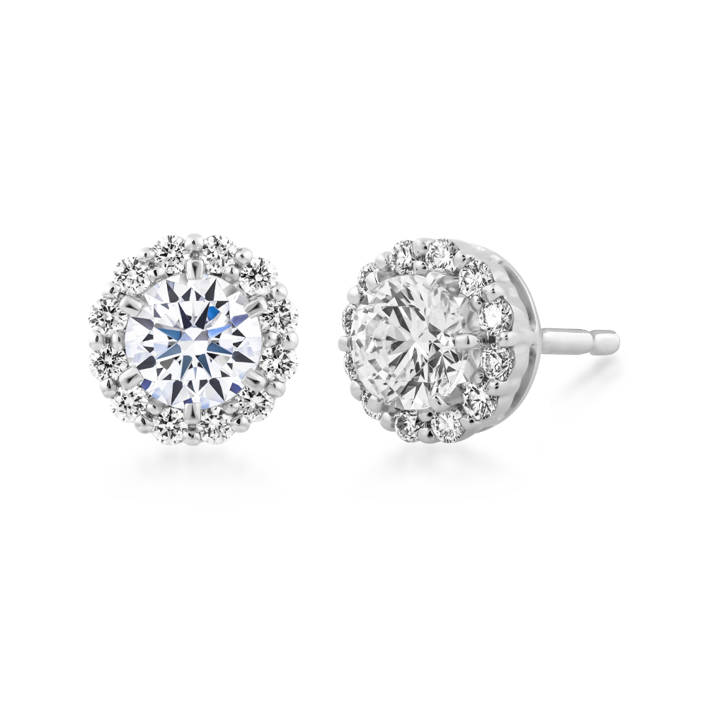 Hoa tai kim cương tấm vàng 14K Trudy N 1CT