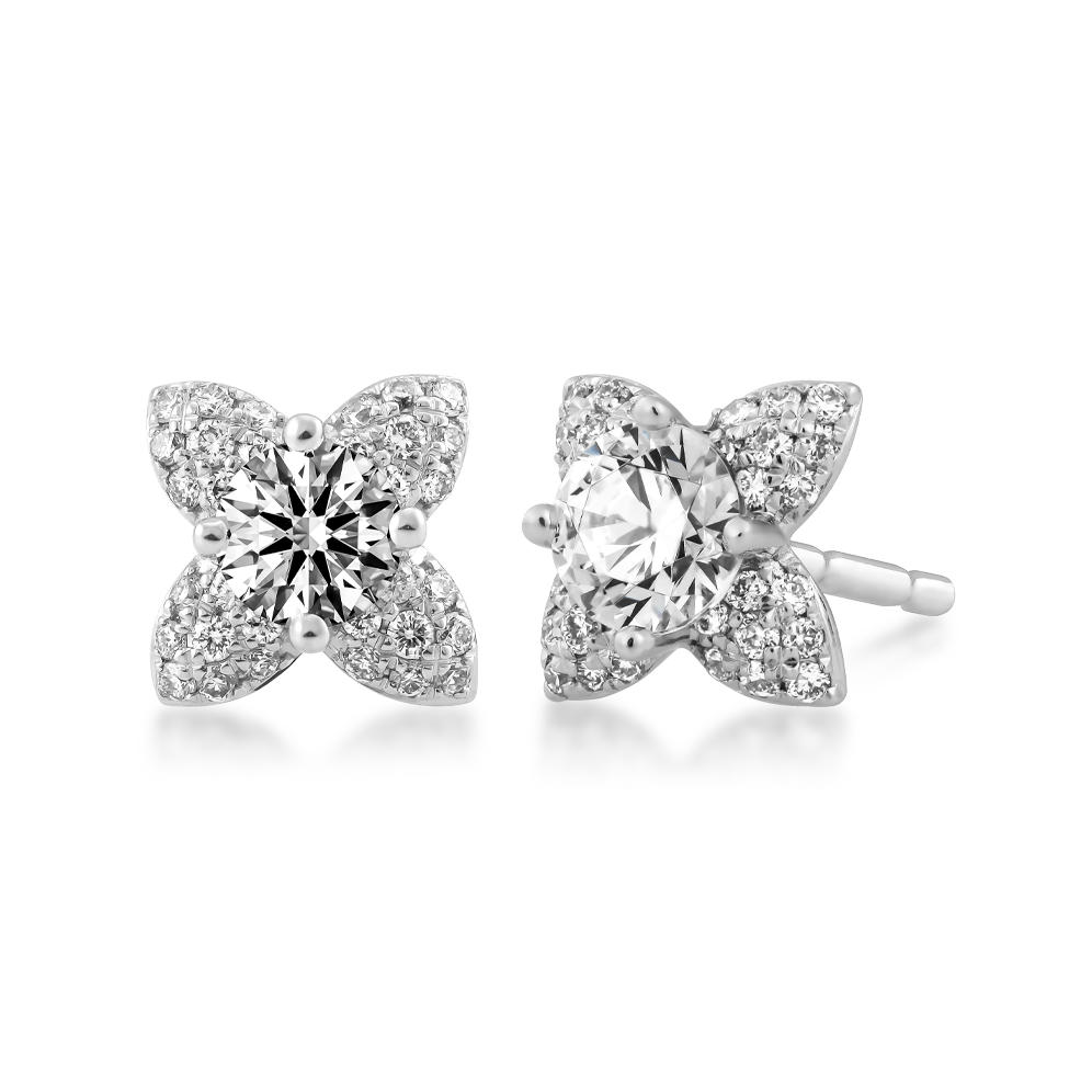 Hoa tai kim cương tấm vàng 14K Ratline 2C