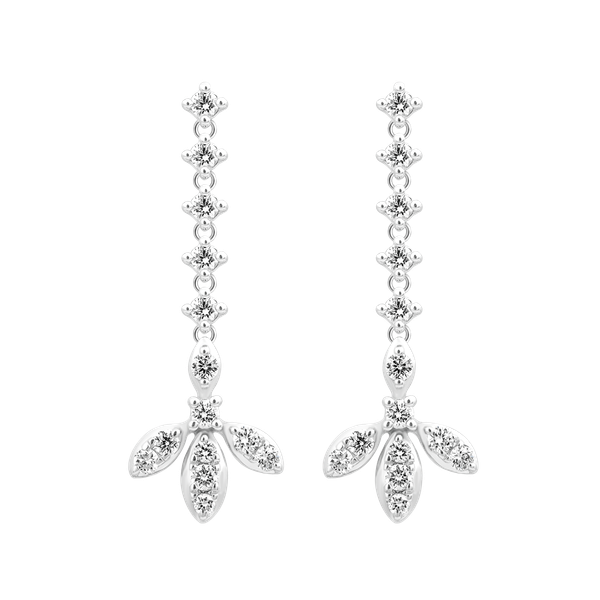 Hoa tai kim cương viên vàng 14K Jeny A015 TD