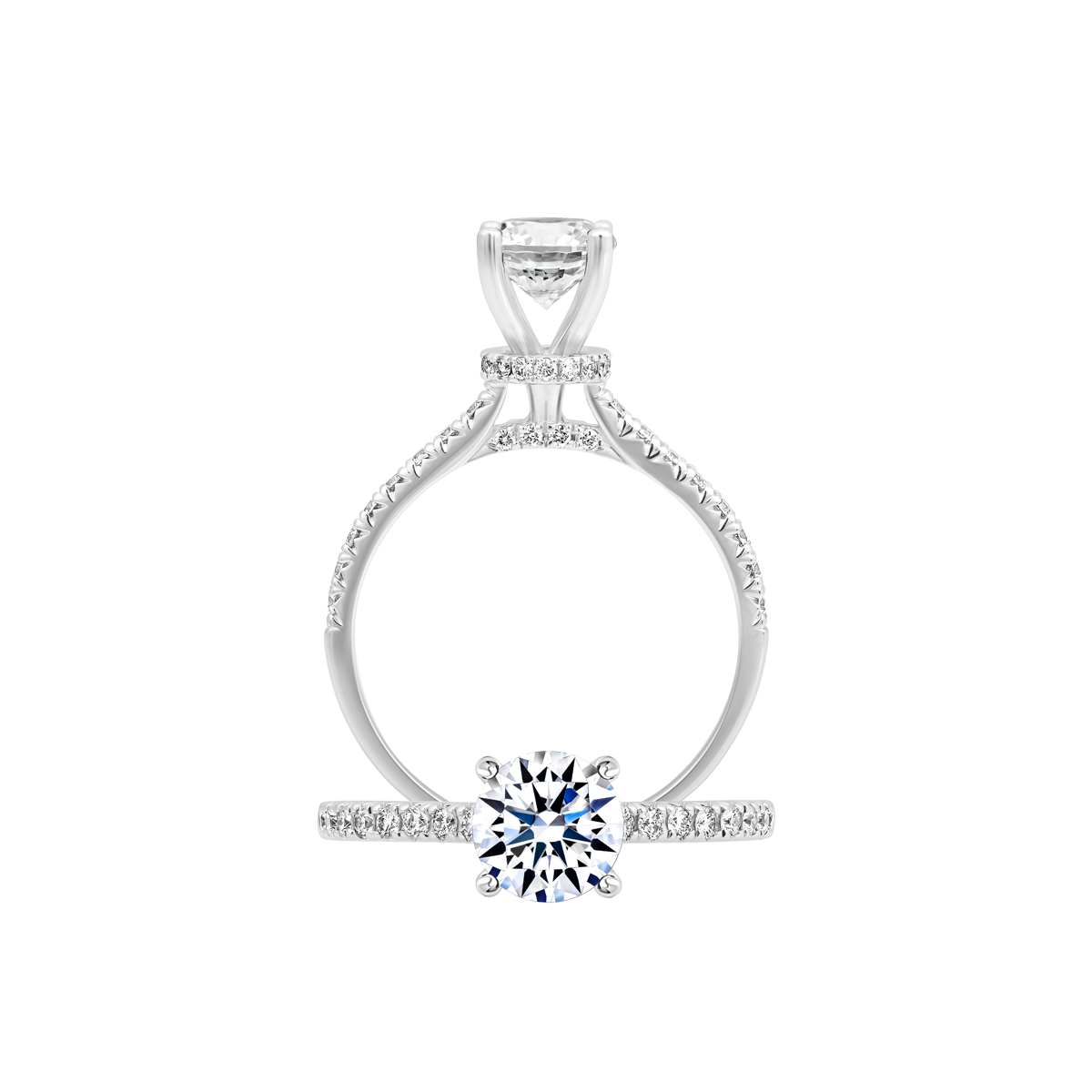 Ổ nhẫn nữ kim cương tấm vàng 14K Navio 1CT