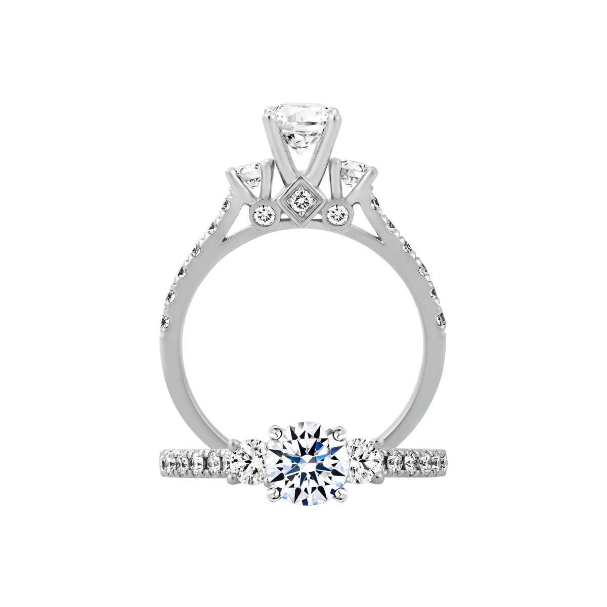 Nhẫn nữ kim cương tấm vàng 14K Poshness 5C