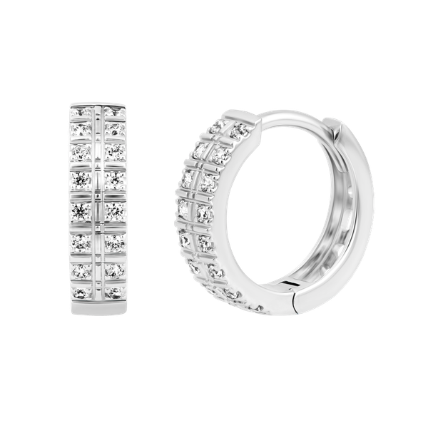 Hoa tai kim cương viên vàng 14K Cyclic