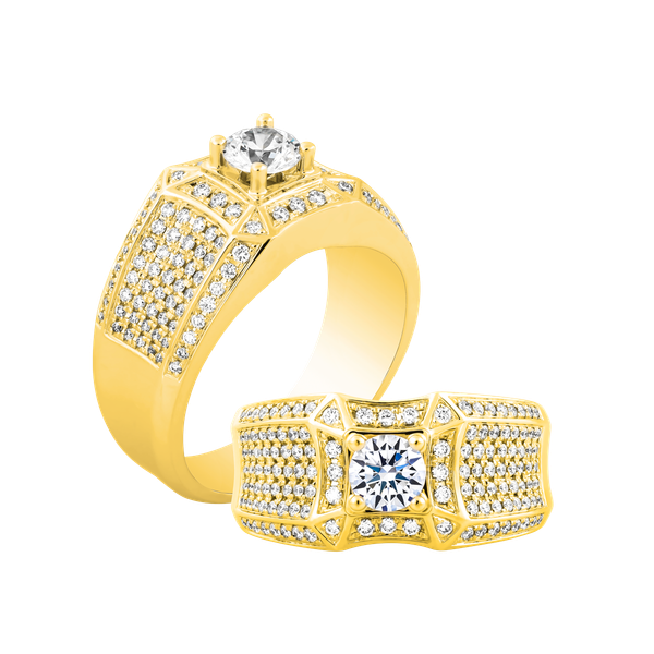 Nhẫn nam kim cương tấm vàng 14K Lambor 1CT Y