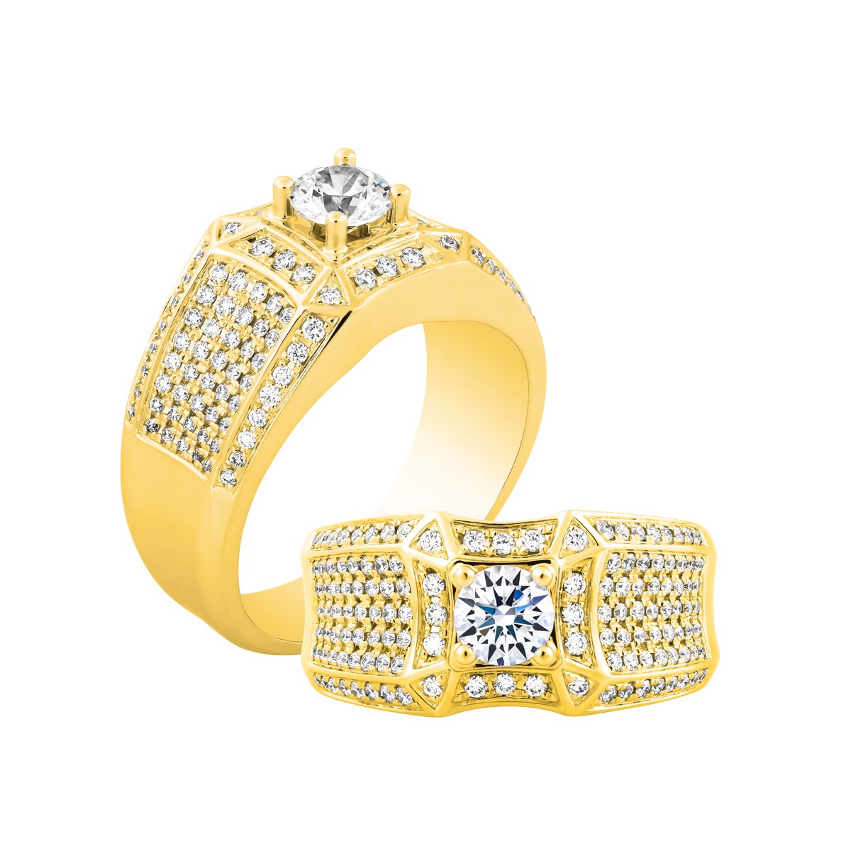 Nhẫn nam kim cương tấm vàng 14K Lambor 1CT Y