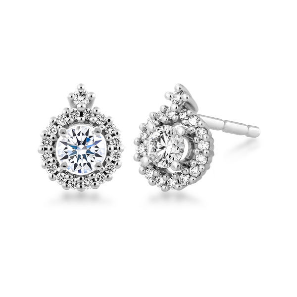 Hoa tai kim cương 8 Hearts & Arrows vàng 14K Rational NS H&A 2C