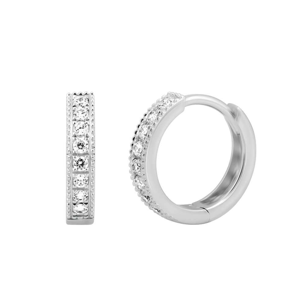 Hoa tai đính đá CZ vàng 14K Fineness