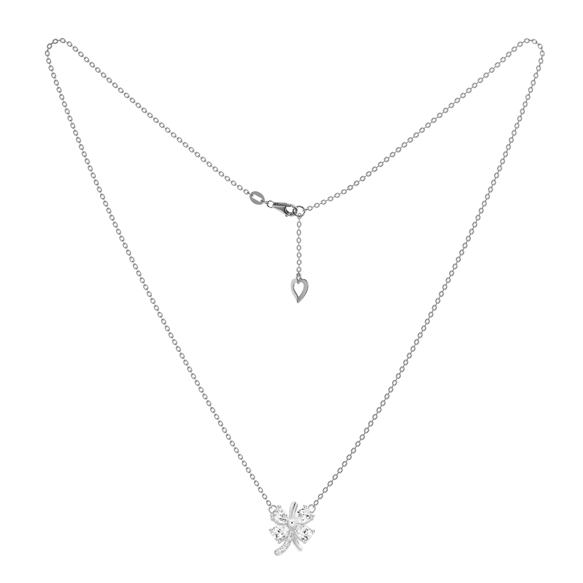 Dây liền mặt đính đá CZ vàng 18K Lucking