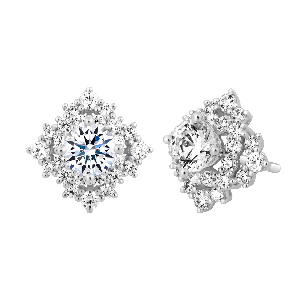 Hoa tai đính đá CZ vàng 14K Beatrice N 1CT