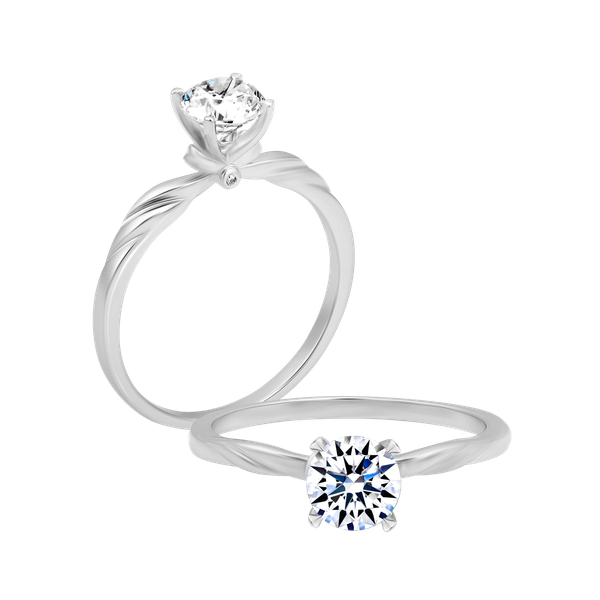 Ổ nhẫn nữ kim cương tấm vàng 14K Fragancy 5C