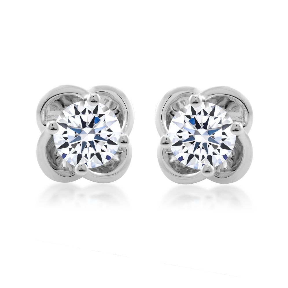 Ổ Bông đính đá CZ vàng 14K Allora 3C