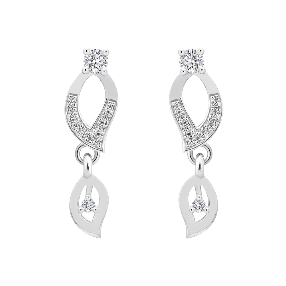 Hoa tai kim cương viên vàng 14K Enchanting