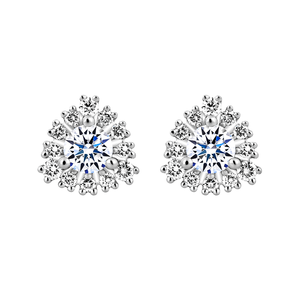 Hoa tai kim cương 8 Hearts & Arrows vàng 14K Edeline NS H&A 2C GVER0086526