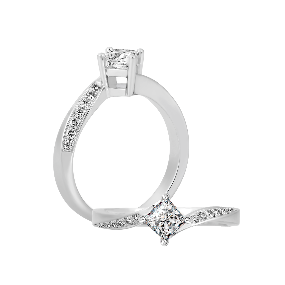 Nhẫn nữ kim cương viên vàng 14K Entity PR 2C