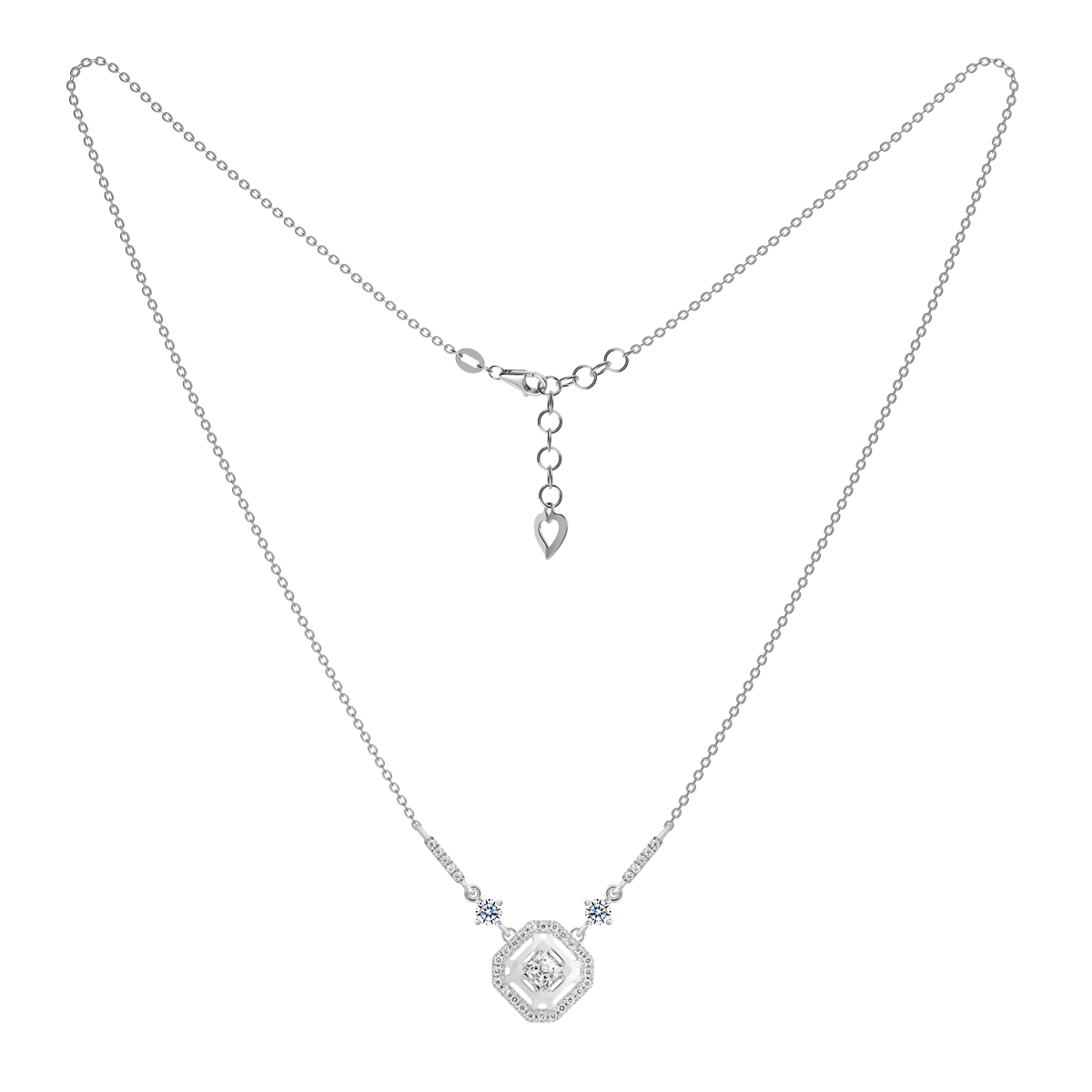 Dây liền mặt đính đá CZ vàng 18K Guardy