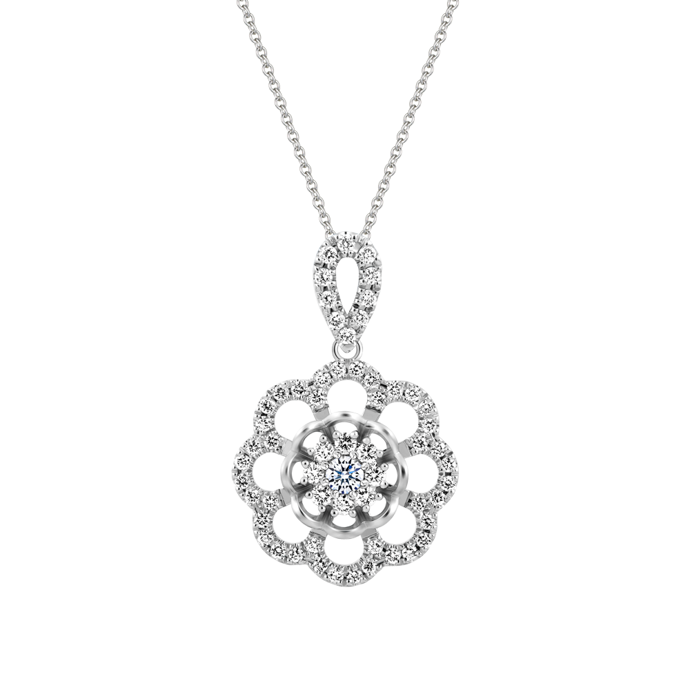 Mặt kim cương vàng 14K Apricot 5p