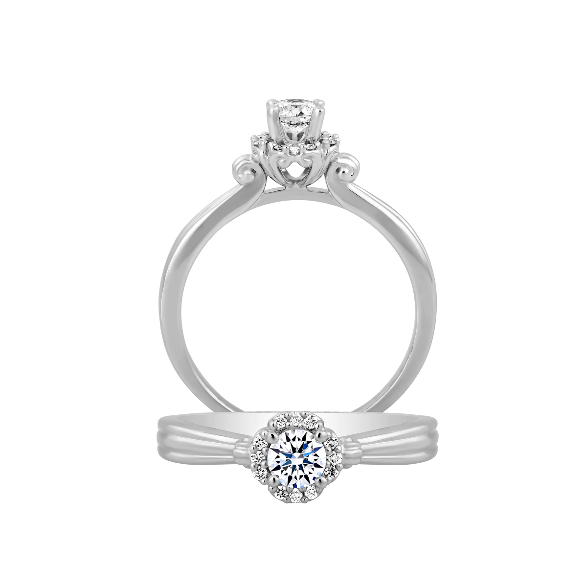 Nhẫn nữ kim cương viên vàng 14K Wisdom RD 2C