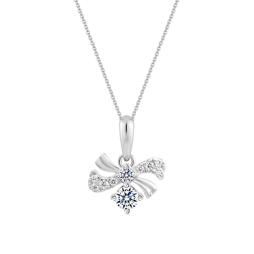 Mặt kim cương viên vàng 14K Heartbow