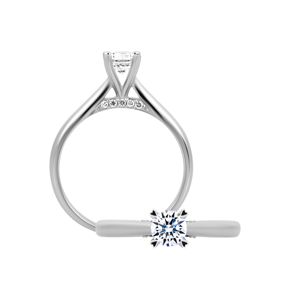 Nhẫn nữ kim cương 8 Hearts & Arrows vàng 14K Reliability H&A 3C GVRG0290066