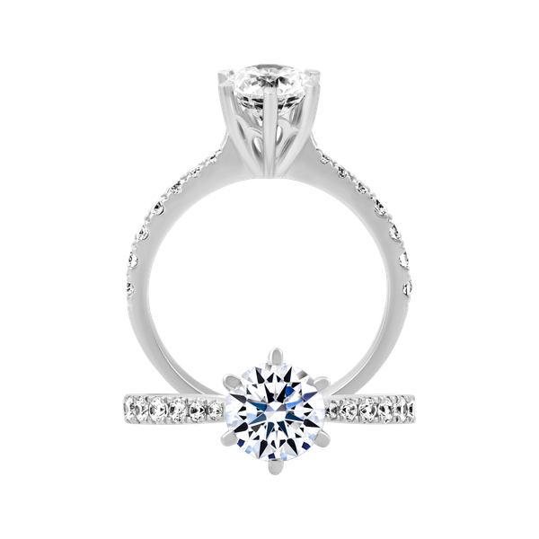 Ổ nhẫn nữ kim cương tấm vàng 14K Lurita 5C