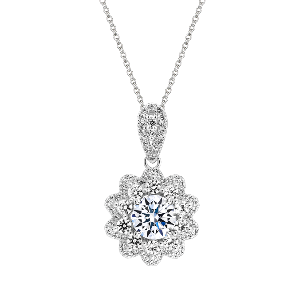 Mặt đính đá CZ vàng 14K Showing 1CT
