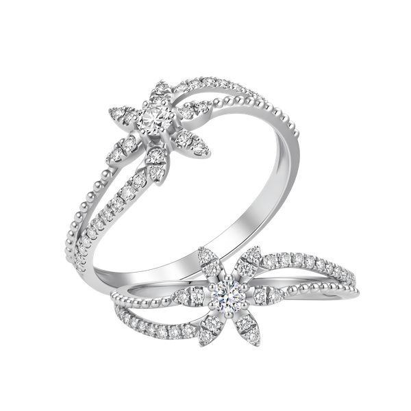 Nhẫn nữ kim cương viên vàng 14K Plumeria TD
