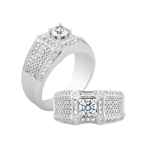 Nhẫn nam kim cương tấm vàng 14K Lambor 5C W