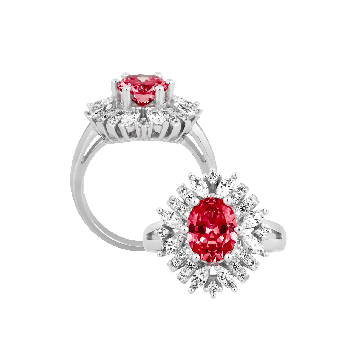 Nhẫn nữ đính đá màu Ruby vàng 14K Rabbin S.Rub GVRG0239501