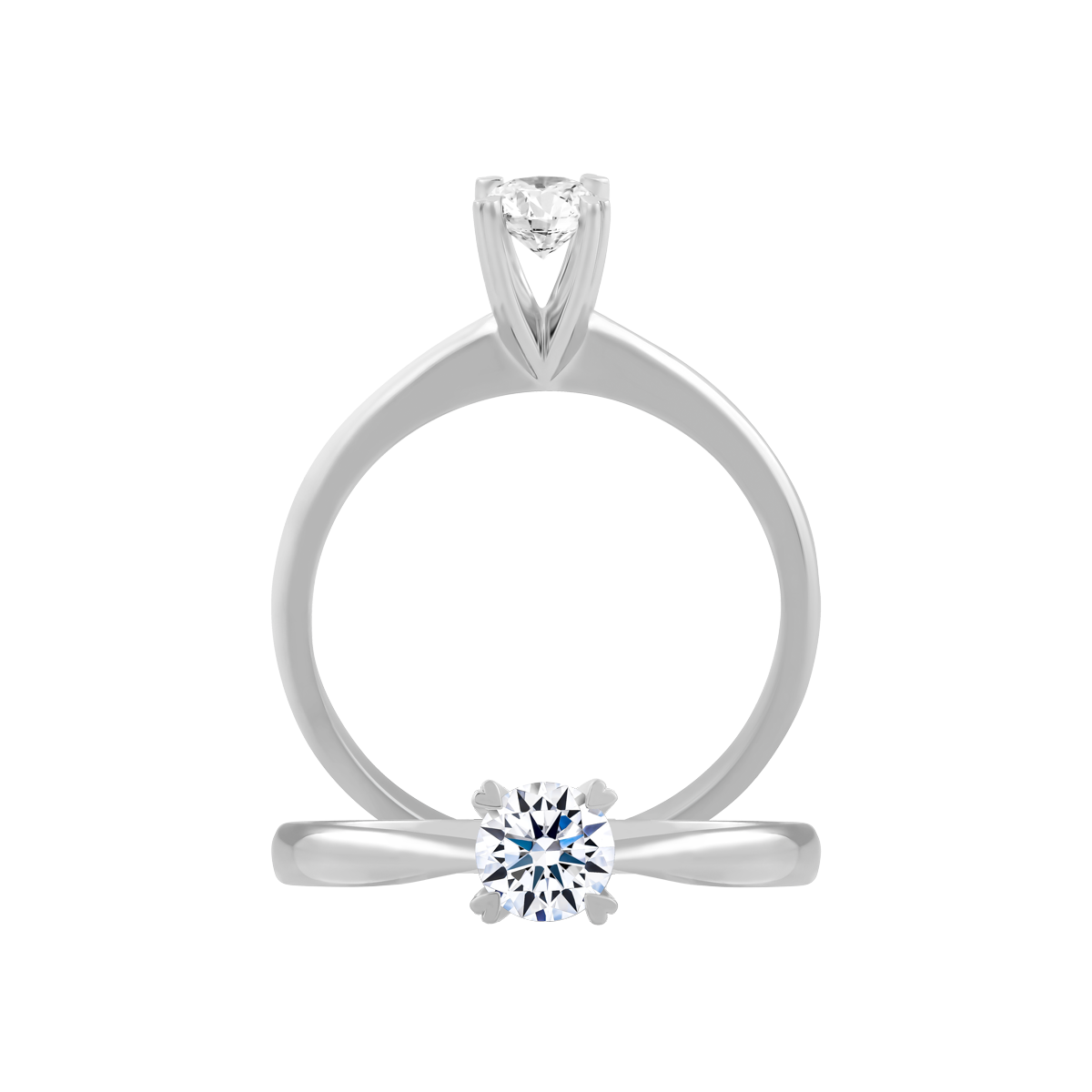 Nhẫn nữ kim cương 8 Hearts & Arrows vàng 14K Variant H&A 3C