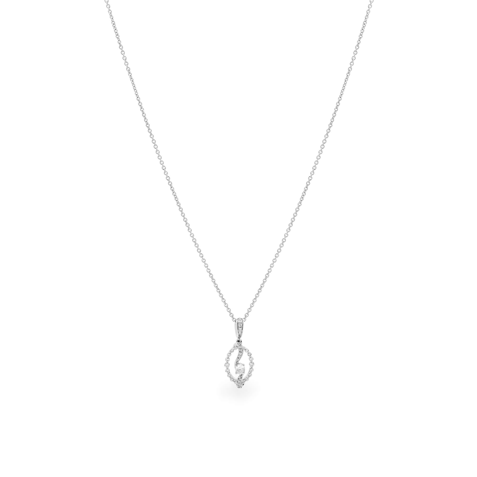 Dây liền mặt kim cương viên vàng 14K Jena A086 TD